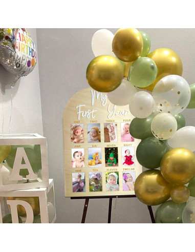 Tablero de Hitos de Cumpleaños Hongpar - Marco de Fotos 43x30.5cm