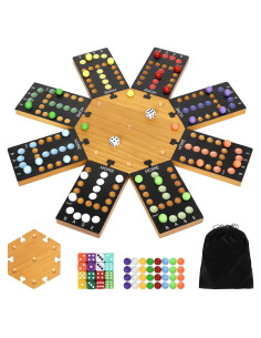 Juego de Mesa de Canicas Plusvivo de Madera para 6-8 Jugadores