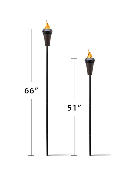 Antorcha de Metal TIKI Island King 165 cm Resistente a la Intemperie