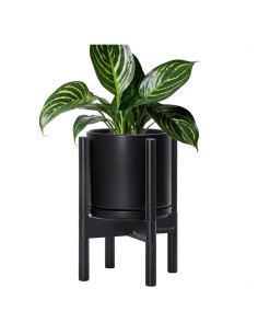 Maceta de Cerámica D'vine Dev 20 cm con Soporte Ébano