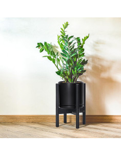 Maceta de Cerámica D'vine Dev 20 cm con Soporte Ébano 2