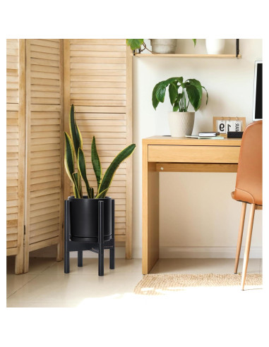 Maceta de Cerámica D'vine Dev 20 cm con Soporte Ébano