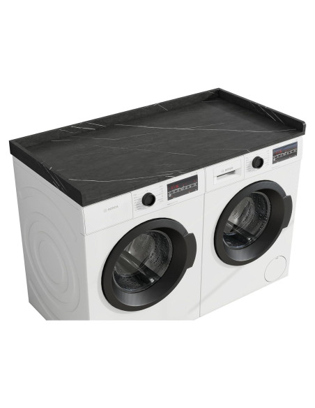 Encimera para Lavadora y Secadora Vomavex 70x137cm Mármol Negro