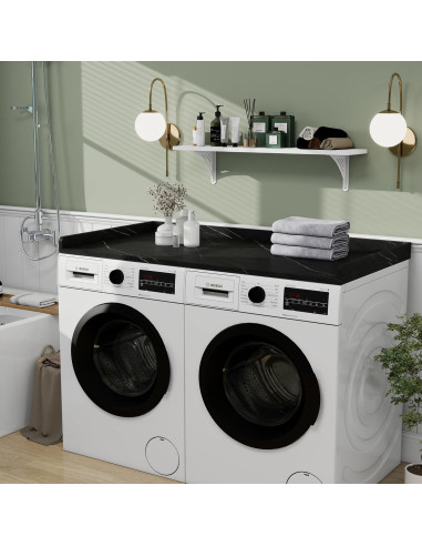 Encimera para Lavadora y Secadora Vomavex 70x137cm Mármol Negro