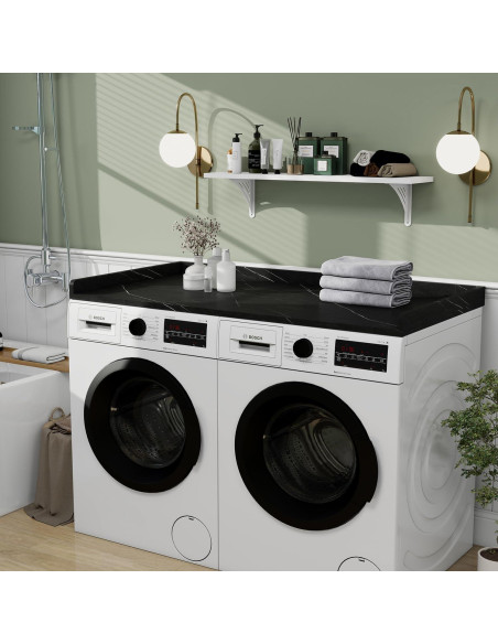 Encimera para Lavadora y Secadora Vomavex 70x137cm Mármol Negro