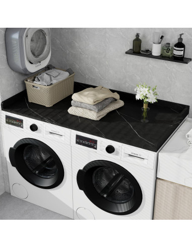 Encimera para Lavadora y Secadora Vomavex 70x137cm Mármol Negro