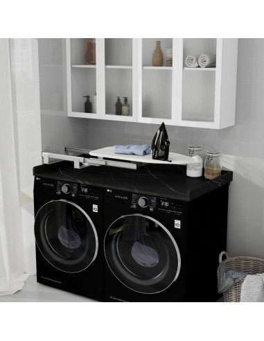 Encimera para Lavadora y Secadora Vomavex 70x137cm Mármol Negro