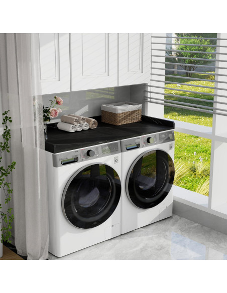 Encimera para Lavadora y Secadora Vomavex 70x137cm Mármol Negro