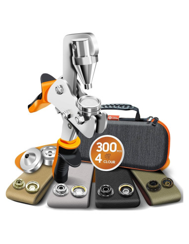 Kit de Sujetadores a Presión Toolhoper 300 Piezas 15mm Naranja