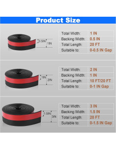 Tira de Sellado de Silicona ToLanbbt 2.54 cm x 6.1 m Negro 2