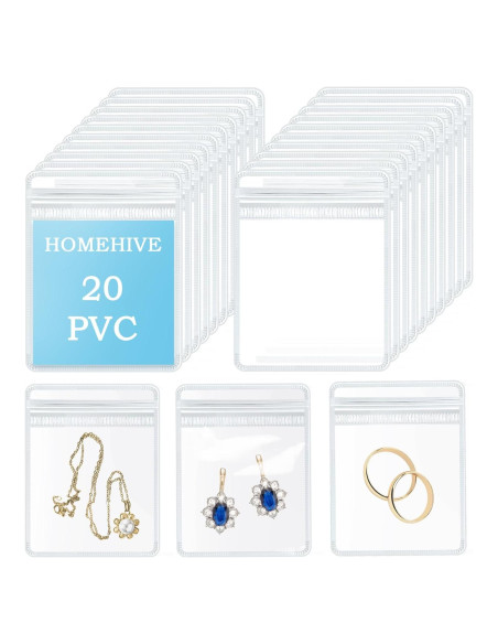 20 Bolsas de Joyería Transparente HOMEHIVE Antioxidante