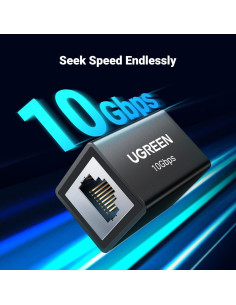 Extensor Ethernet UGREEN 10Gbps 100m Cat8 Cat7 Cat6 Negro 2