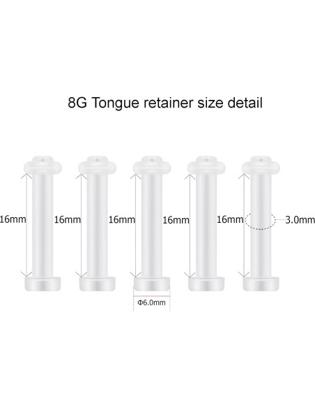 Anillo de pezón plano Bioplast 8G flexible - 5 piezas