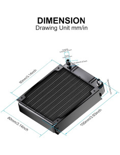 Radiador de Refrigeración por Agua Clyxgs 80mm Aluminio Negro 2