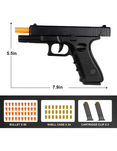 Pistolas de Juguete Semiautomáticas PISTOLAIFY 2 Pack con Balas