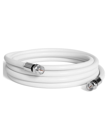 Cable Coaxial RG6 0.3m THE CIMPLE CO Doble Blindaje Blanco