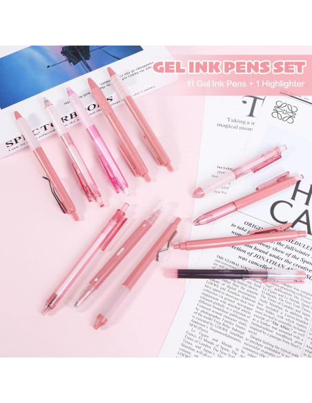 Juego de 12 bolígrafos de gel Tetragonal 0.5mm tinta negra