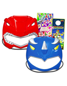 Conjunto de 2 Máscaras Power Rangers Rojo y Azul - Disfraz Niños