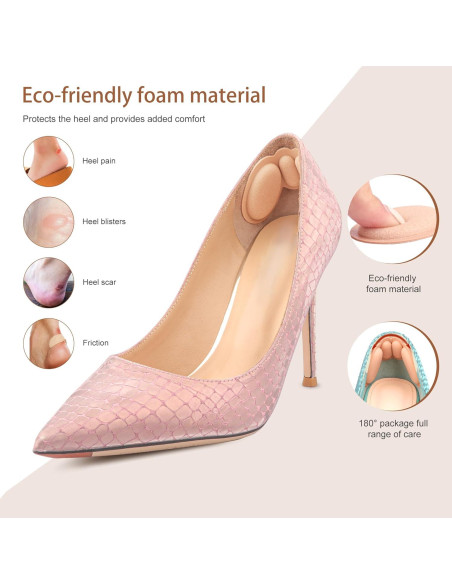 Almohadillas para Talones Riootlnm - 4 Pares Negras, Ajuste Perfecto