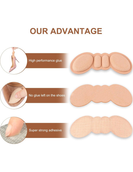 Almohadillas para Talones Riootlnm - 4 Pares Negras, Ajuste Perfecto