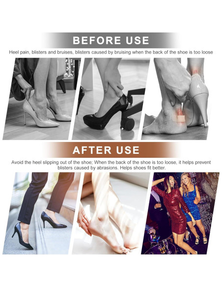 Almohadillas para Talones Riootlnm - 4 Pares Negras, Ajuste Perfecto