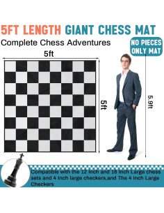 Alfombra de Ajedrez Gigante Yuxung 1.55x1.55m para Exterior 2