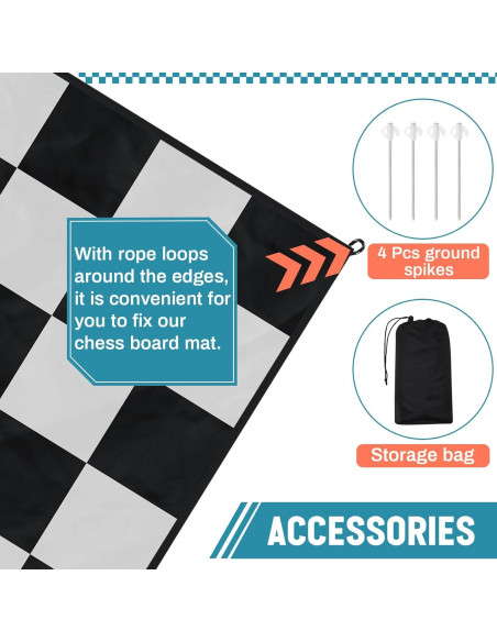 Alfombra de Ajedrez Gigante Yuxung 1.55x1.55m para Exterior
