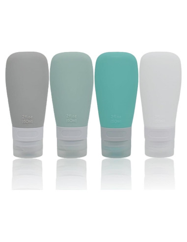 Botellas de Silicona Reutilizables 60ml Vonpri - A Prueba de Fugas