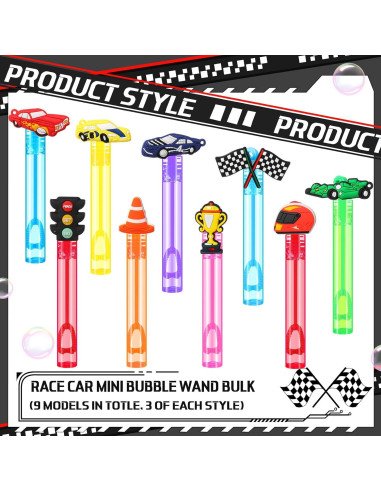 27 Mini Burbujas de Coches de Carreras Rotatingpals 11.5 cm