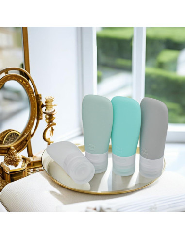 Botellas de Silicona Reutilizables 60ml Vonpri - A Prueba de Fugas