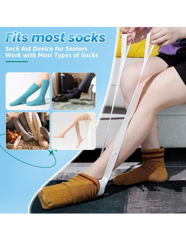 Dispositivo Asistente para Ponerse Calcetines Folklyzo Azul