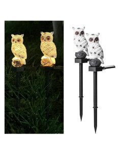 Luz Solar de Búho AOMOONOA - Paquete de 2 Figuras Impermeables
