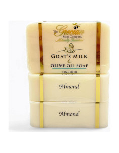 Jabón Natural de Leche de Cabra y Aceite de Oliva - 3 Piezas Aroma Almendra