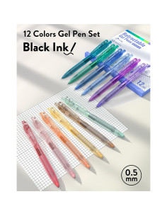 Bolígrafos de Gel Cuatro Dulces 12 Pack Tinta Negra 0.5mm 2