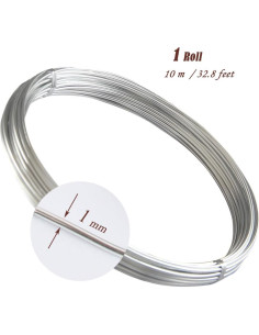 Alambre de Aluminio 1mm 10M para Manualidades DIY YuXiang 2