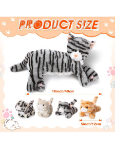 Peluches de Gato Skylety con Mamá y 4 Gatitos 40 cm 2