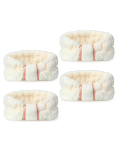 Diademas de Microfibra WILLBOND 4 Piezas Beige para Maquillaje