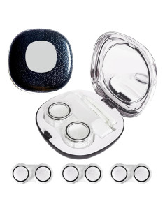 Kit Estuche Lentes de Contacto Paper Pig Negro 4 Piezas