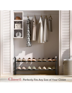 Estante para Zapatos Expandible Bumusty 2 Niveles Ajustable 46-84 cm 2