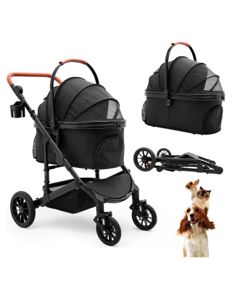 Carrito para Mascotas Bicystar Plegable 22.68 kg Negro