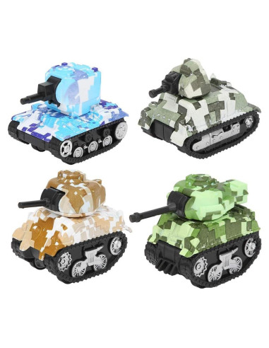 4 Tanques de Juguete Retroceso Ai-Fun Metal Camo 1:64