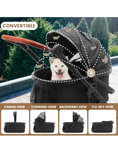 Carrito para Mascotas Bicystar Plegable 22.68 kg Negro