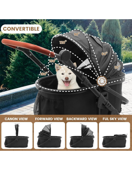 Carrito para Mascotas Bicystar Plegable 22.68 kg Negro