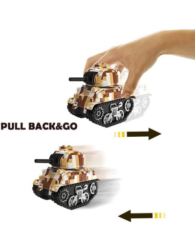 4 Tanques de Juguete Retroceso Ai-Fun Metal Camo 1:64