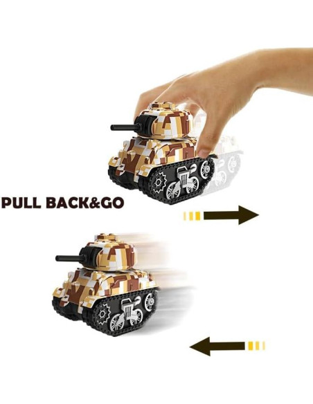 4 Tanques de Juguete Retroceso Ai-Fun Metal Camo 1:64