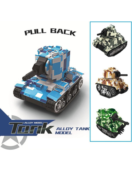 4 Tanques de Juguete Retroceso Ai-Fun Metal Camo 1:64