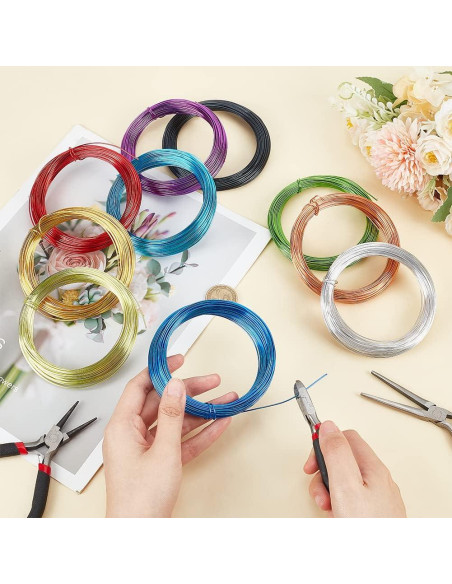 Alambre de Aluminio 1mm PH PandaHall 10 Colores 198 Metros