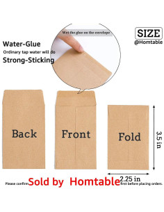 Paquete de 100 sobres autoadhesivos Homtable para monedas y semillas 2