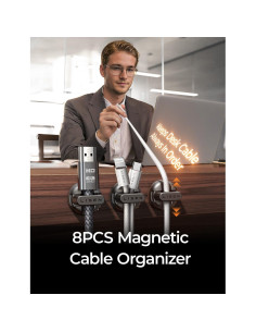 Clips Magnéticos para Cables LISEN - Paquete de 8, Adhesivo Fuerte 2