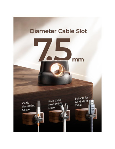 Clips Magnéticos para Cables LISEN - Paquete de 8, Adhesivo Fuerte